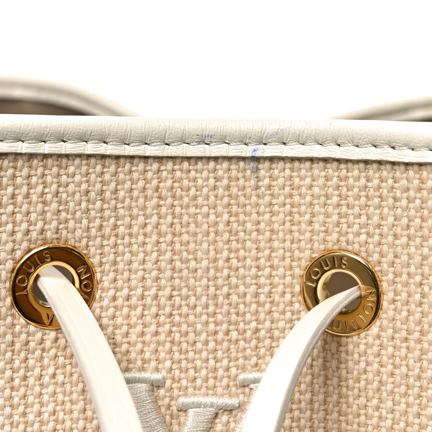 Cotton Monogram Embroidered Neonoe MM Beige White - Image 10