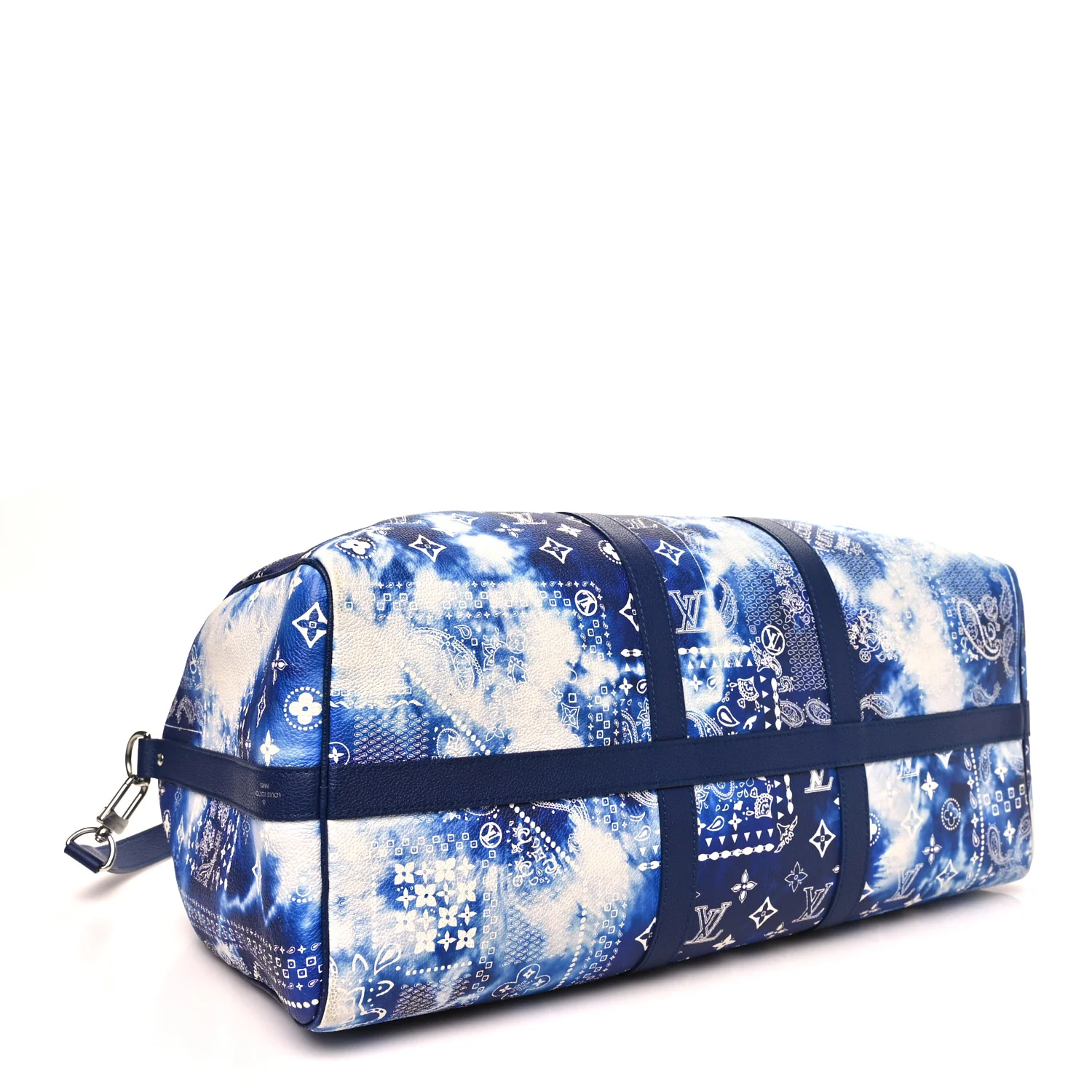 Cowhide Monogram Bandana Keepall Bandouliere 50 Blue - Image 3