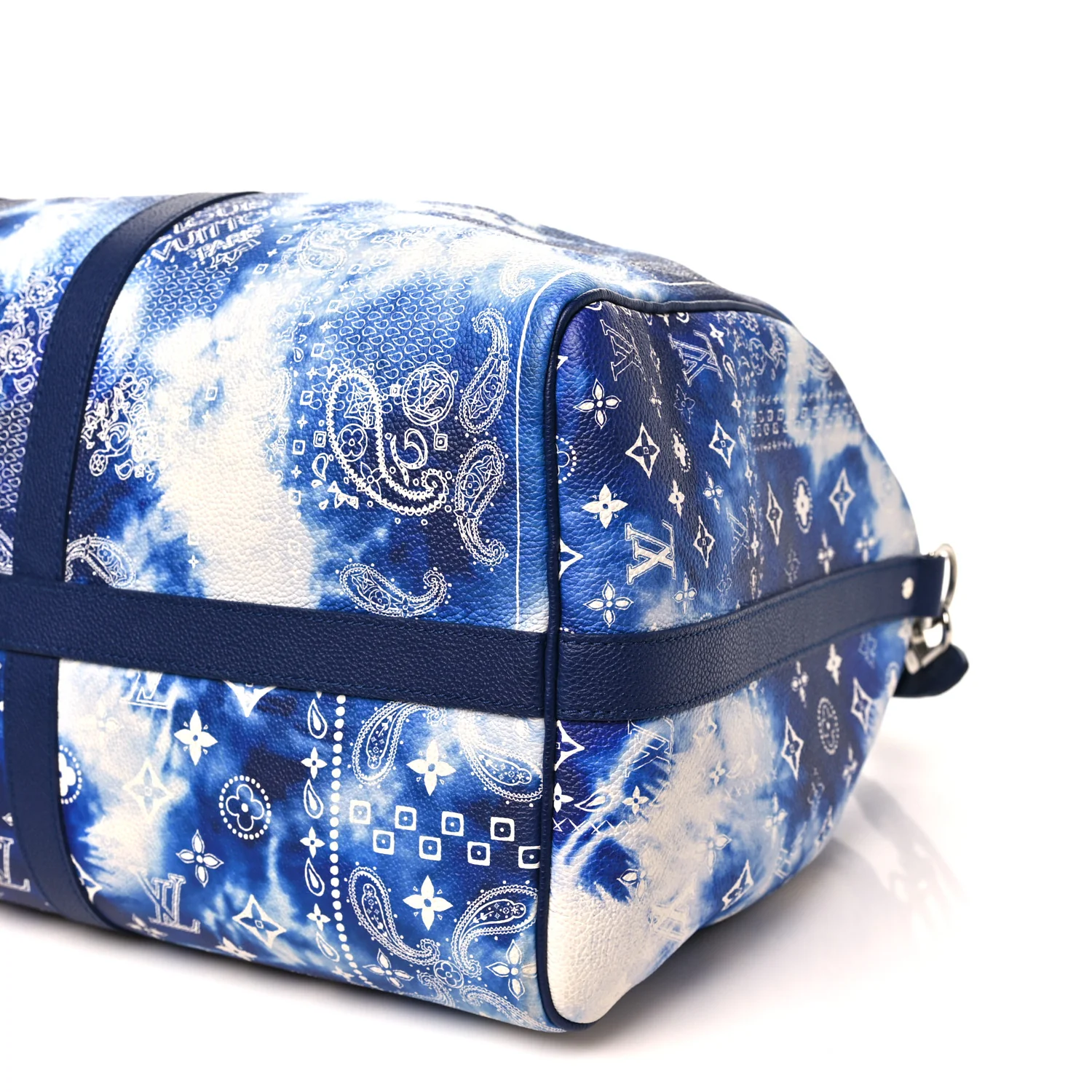 Cowhide Monogram Bandana Keepall Bandouliere 50 Blue - Image 8