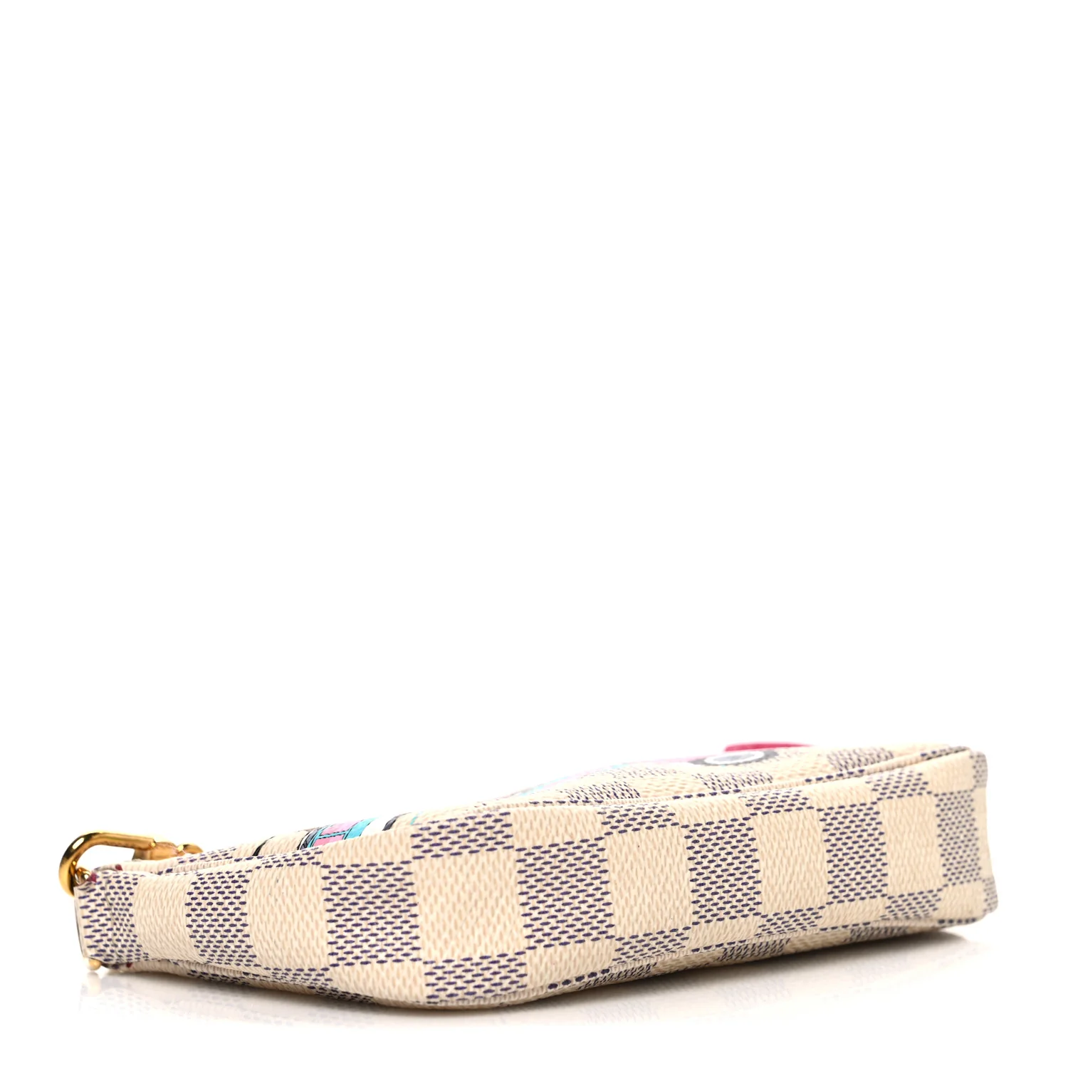 Damier Azur 2021 Christmas Animation Hollywood Mini Pochette Accessories Fuchsia - Image 4