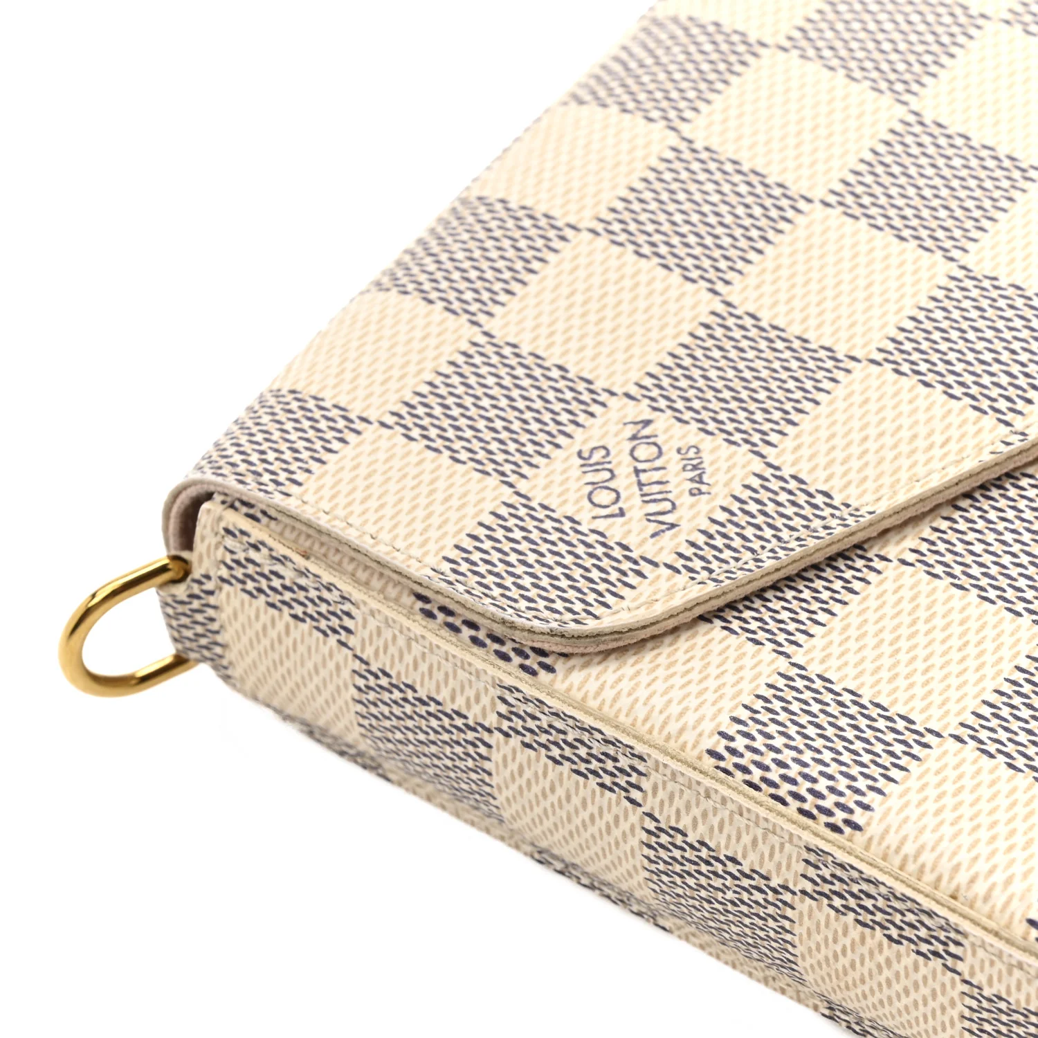Damier Azur Pochette Felicie Chain Wallet Rose Ballerine - Image 12