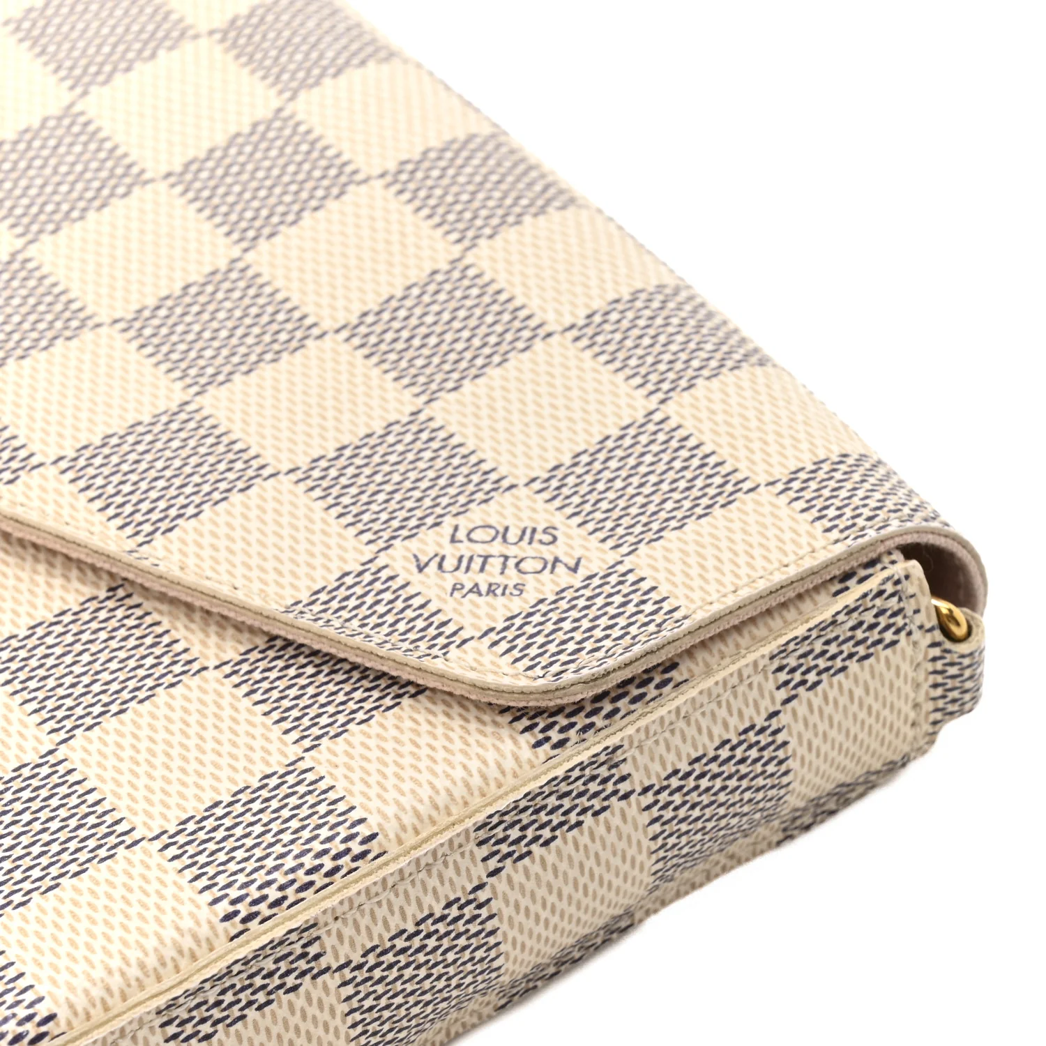 Damier Azur Pochette Felicie Chain Wallet Rose Ballerine - Image 13