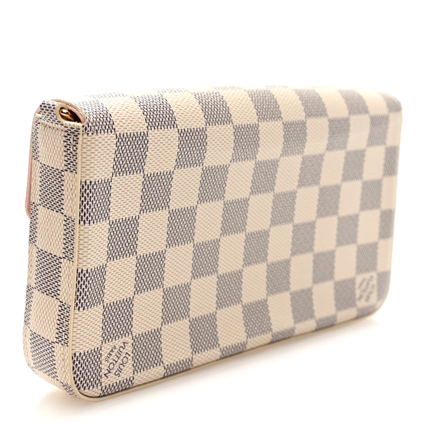 Damier Azur Pochette Felicie Chain Wallet Rose Ballerine - Image 3