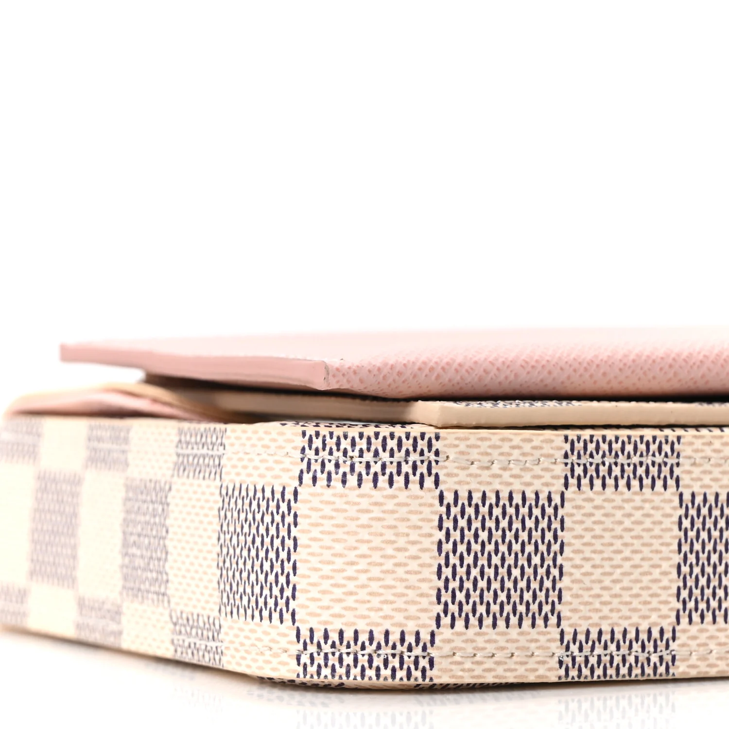 Damier Azur Pochette Felicie Chain Wallet Rose Ballerine - Image 12