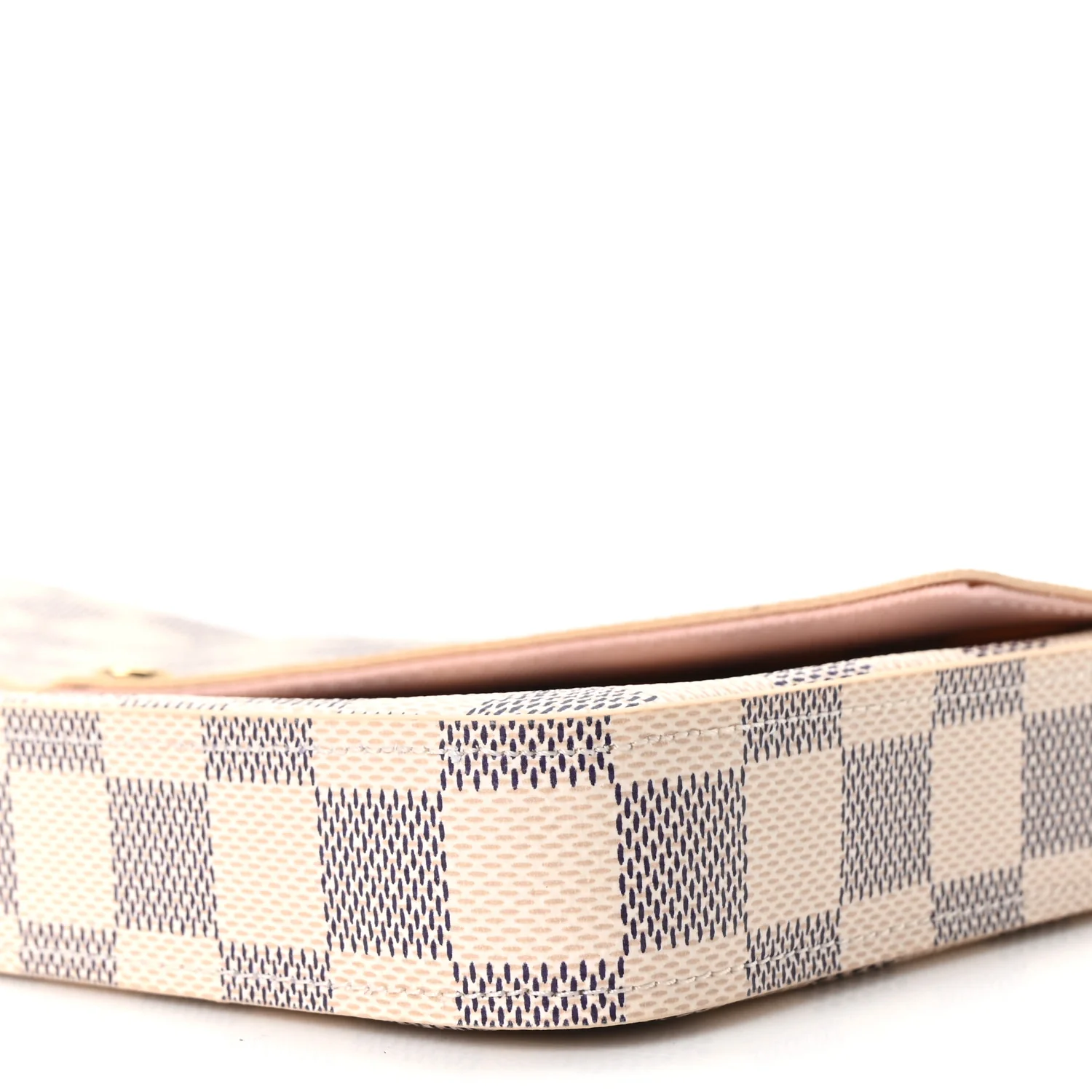Damier Azur Pochette Felicie Chain Wallet Rose Ballerine - Image 13