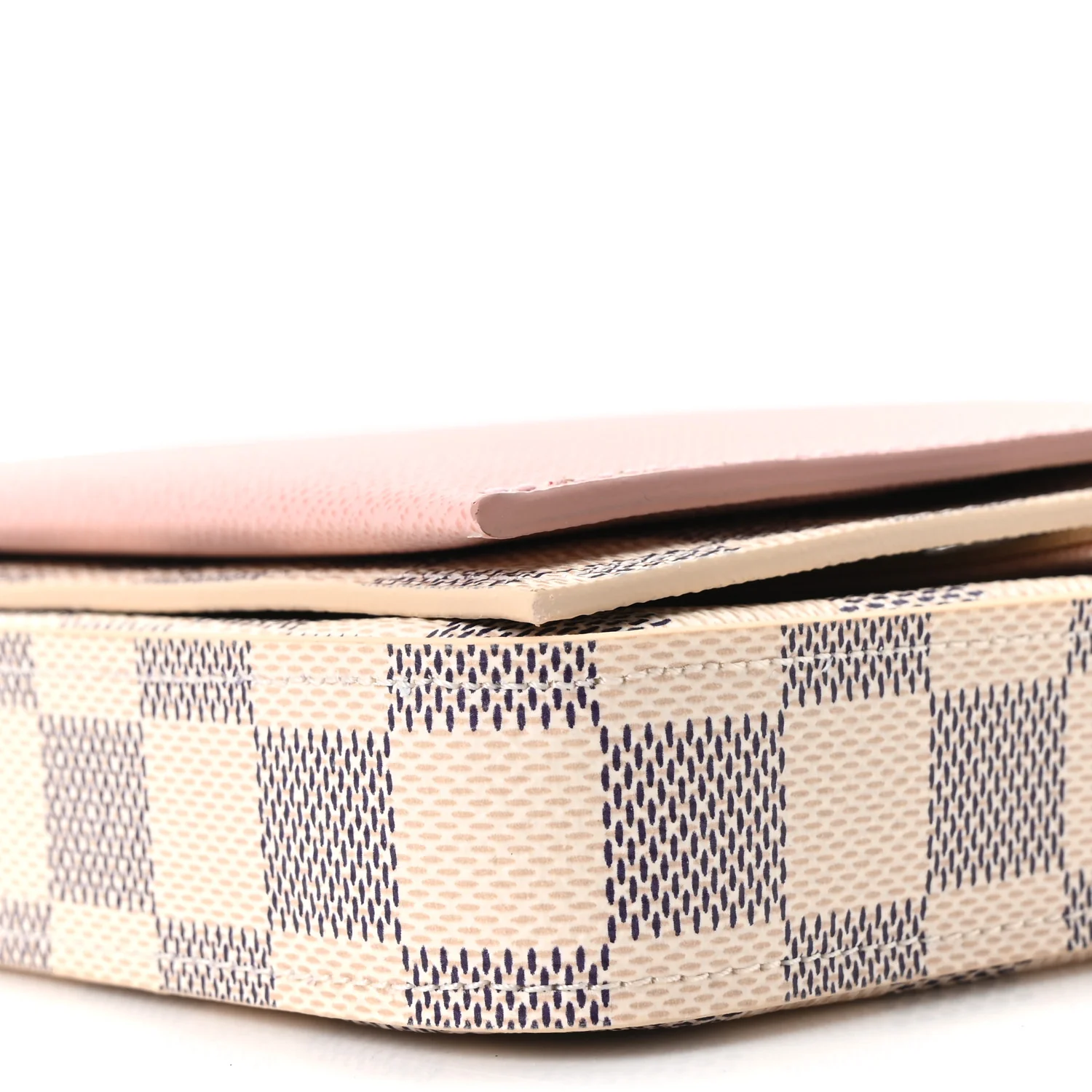 Damier Azur Pochette Felicie Chain Wallet Rose Ballerine - Image 14