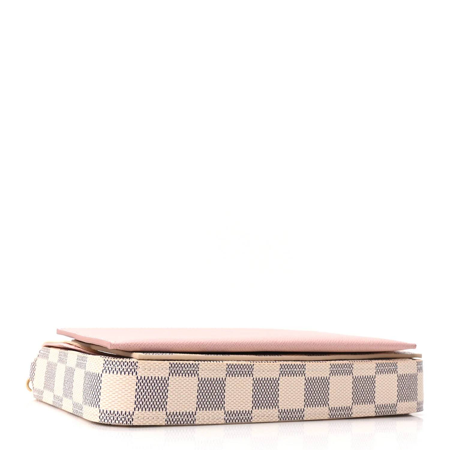 Damier Azur Pochette Felicie Chain Wallet Rose Ballerine - Image 7