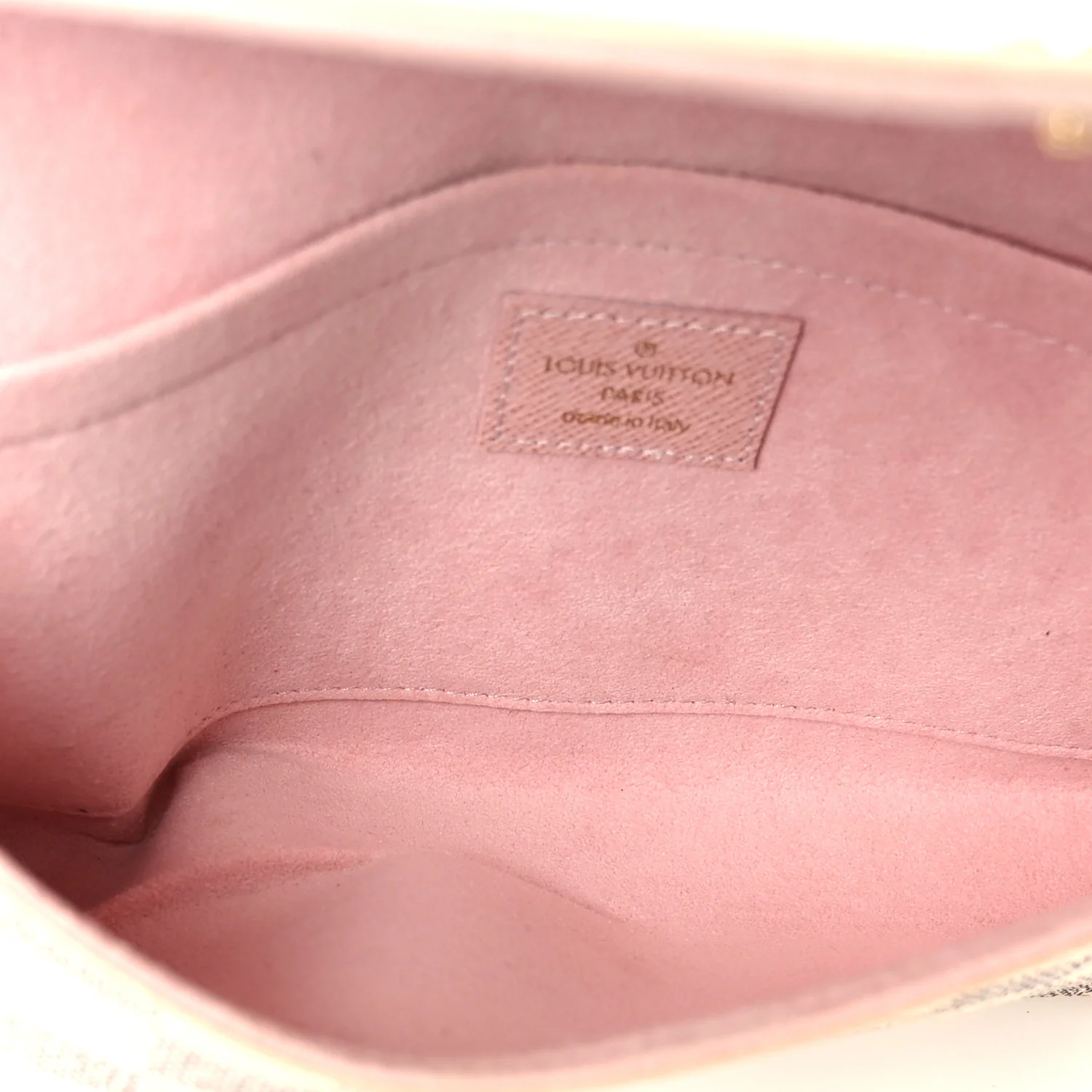 Damier Azur Pochette Felicie Chain Wallet Rose Ballerine - Image 5