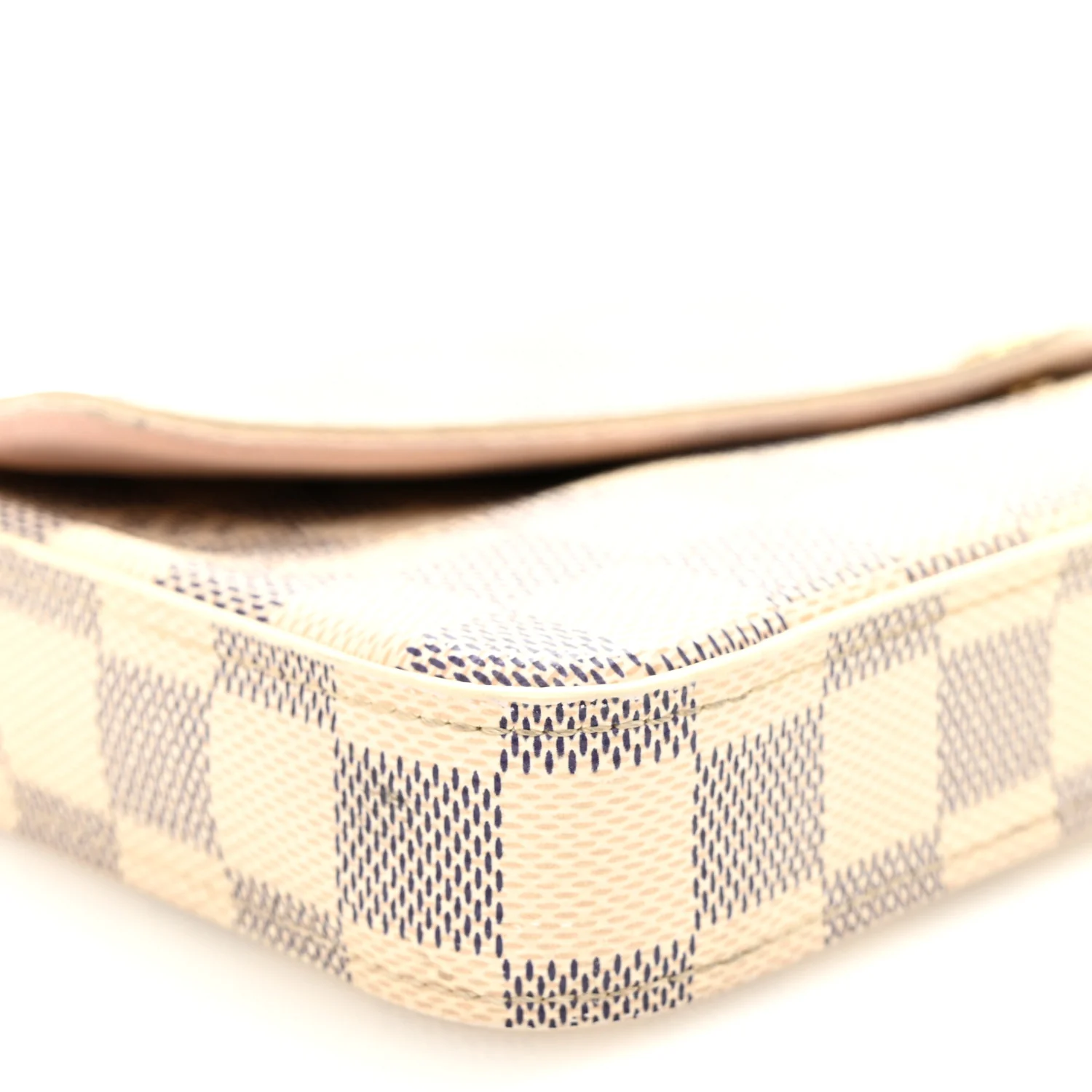 Damier Azur Pochette Felicie Chain Wallet Rose Ballerine - Image 10