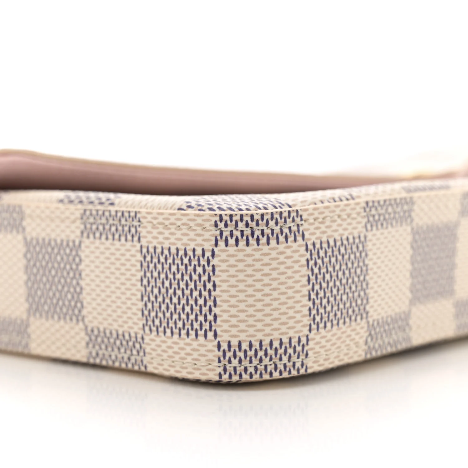 Damier Azur Pochette Felicie Chain Wallet Rose Ballerine - Image 10