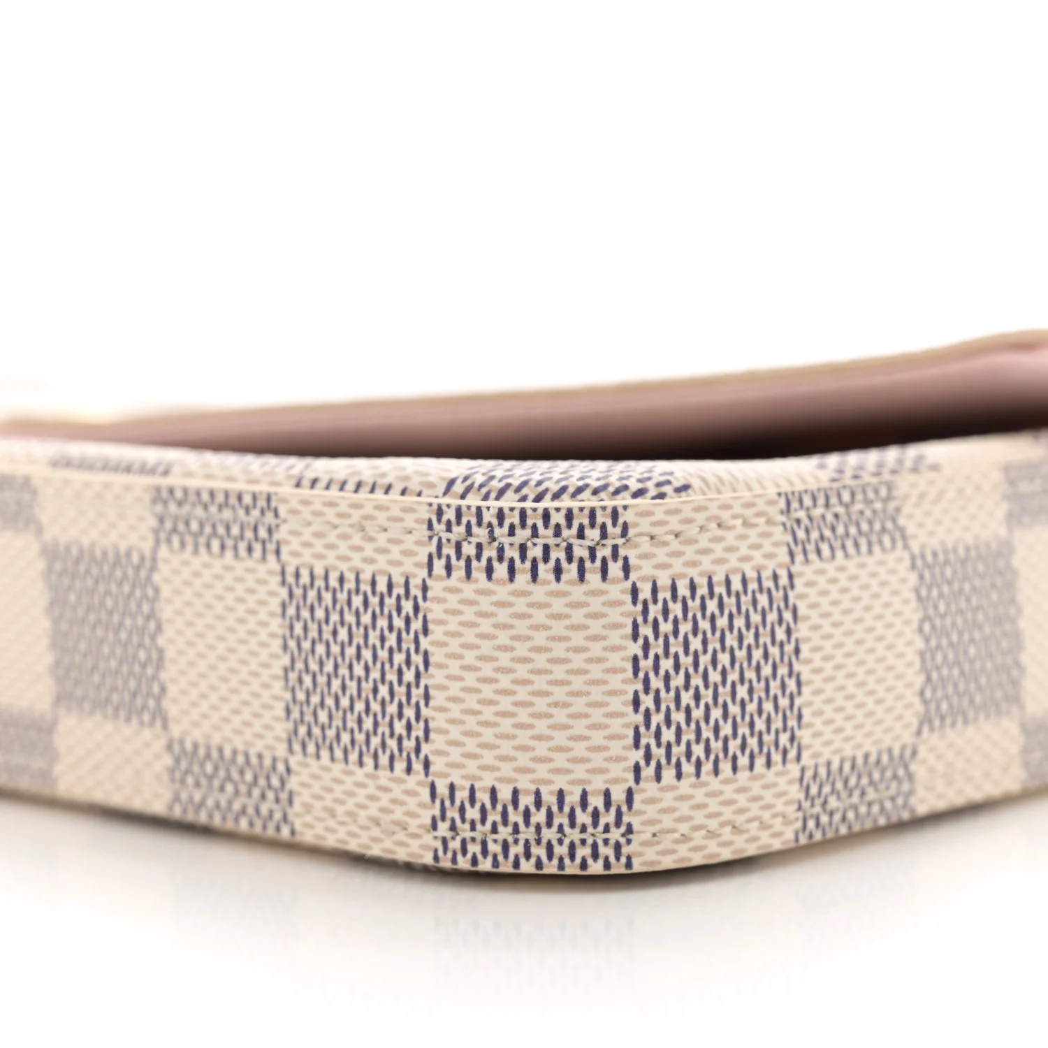 Damier Azur Pochette Felicie Chain Wallet Rose Ballerine - Image 11