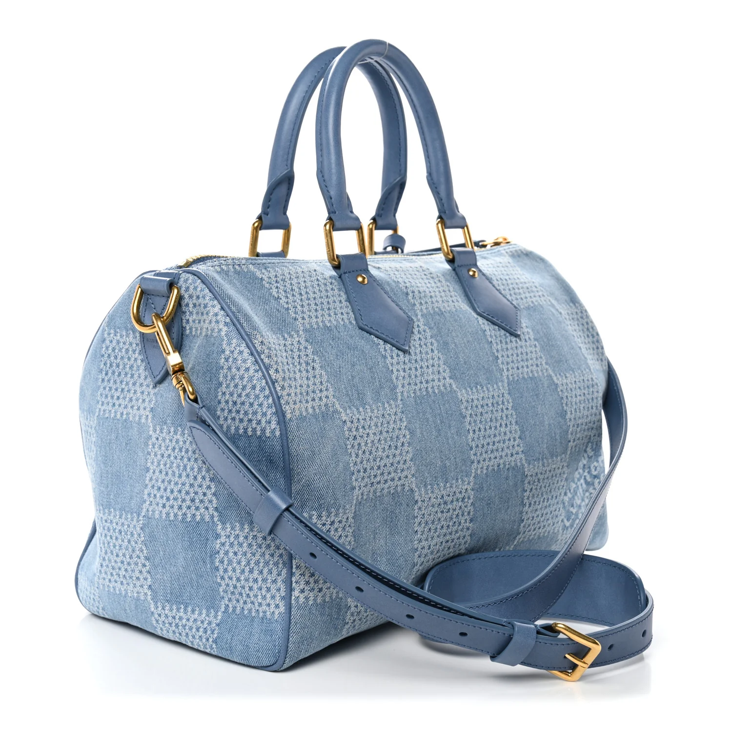 Damier Denim 3D Speedy Bandouliere 30 Denim Blue - Image 3