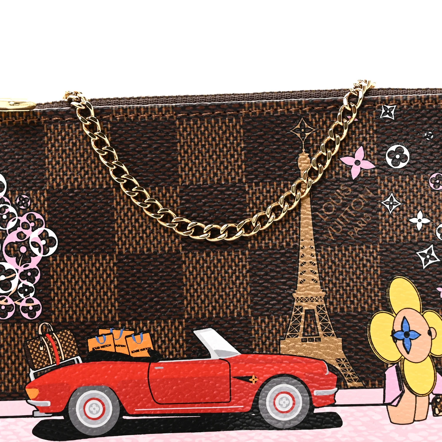 Damier Ebene 2019 Christmas Animation Mini Pochette Accessories Red - Image 8