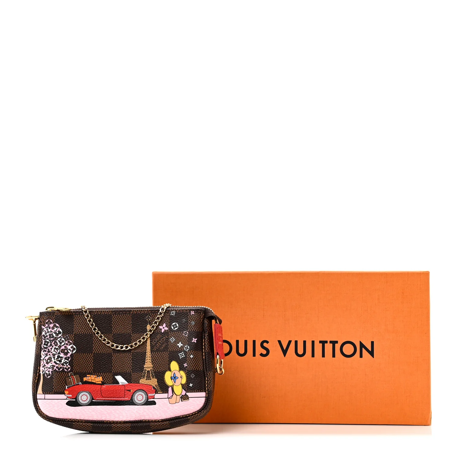 Damier Ebene 2019 Christmas Animation Mini Pochette Accessories Red - Image 9