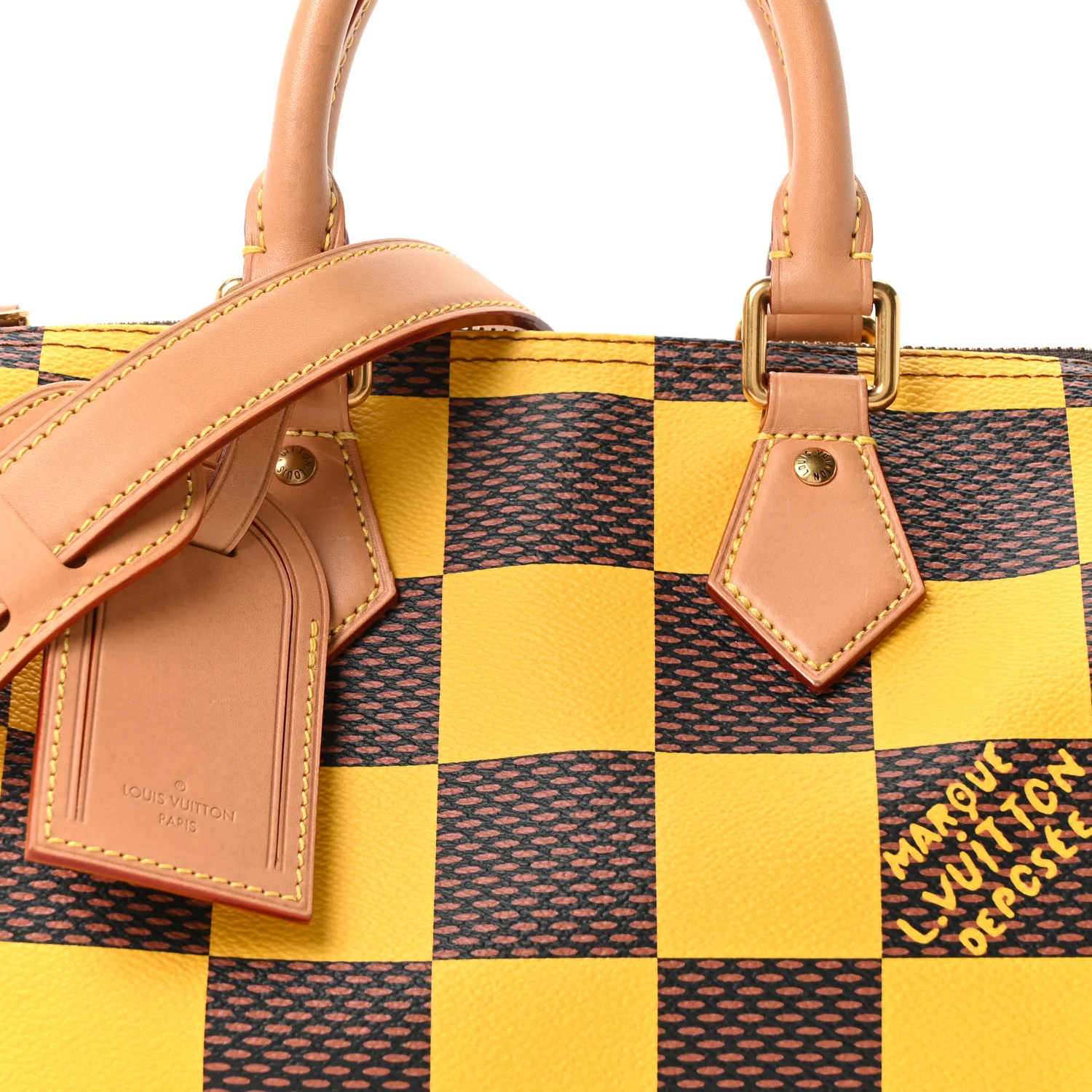 Damier Pop Speedy Bandouliere 25 Jaune Mat - Image 7