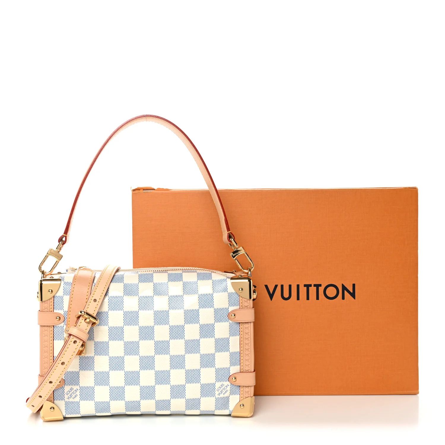 Damier Vernis Side Trunk MM Celeste Blue - Image 10