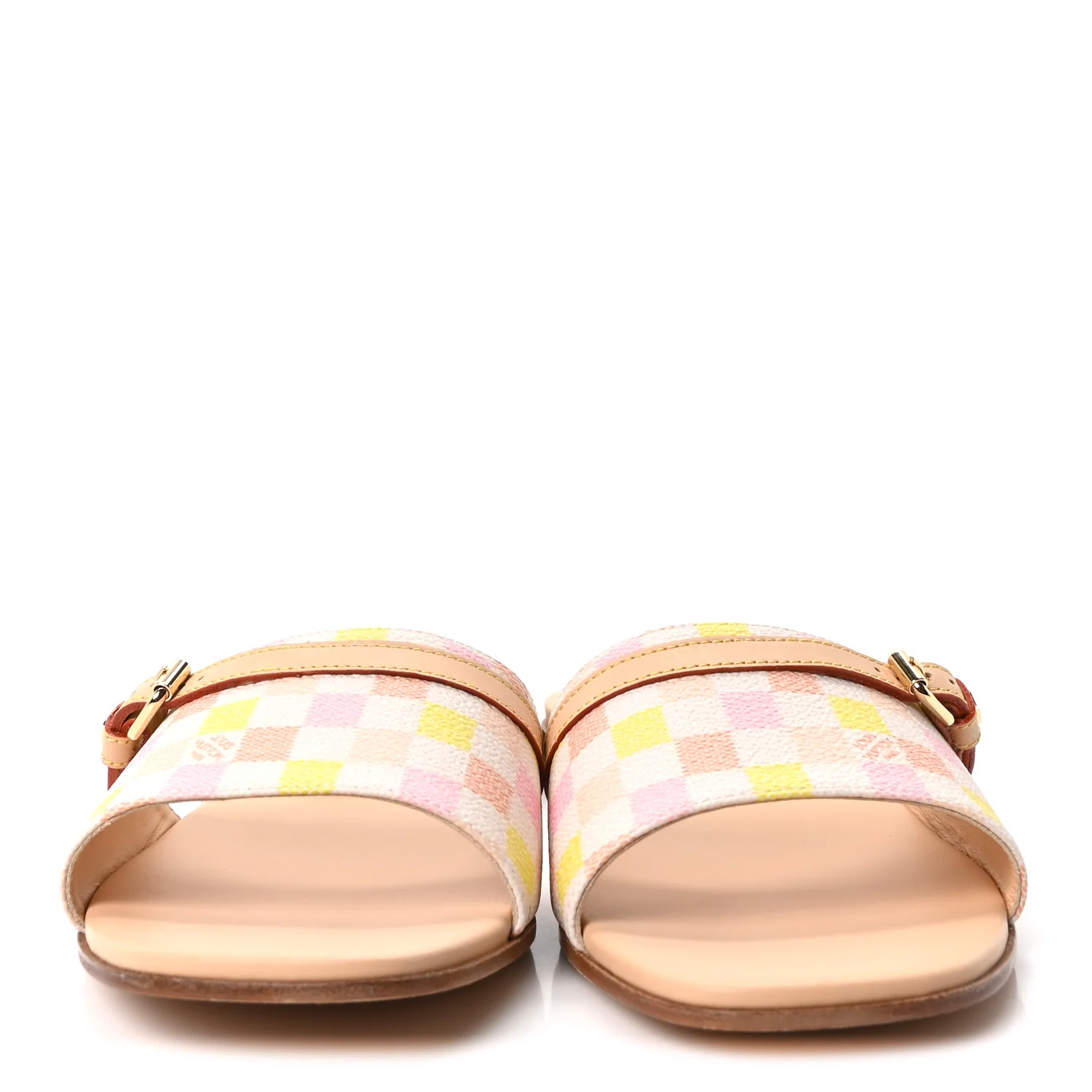 Damierlicious Neo Revival Flat Mule Sandals 40 Rose Peach - Image 3