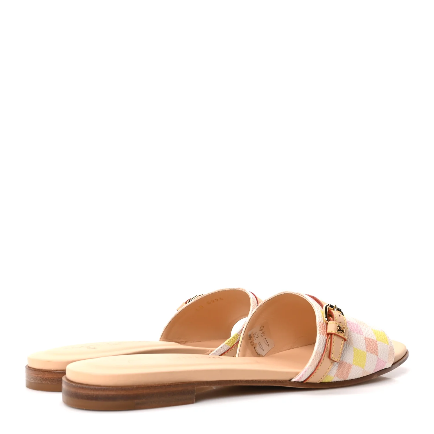 Damierlicious Neo Revival Flat Mule Sandals 40 Rose Peach - Image 5