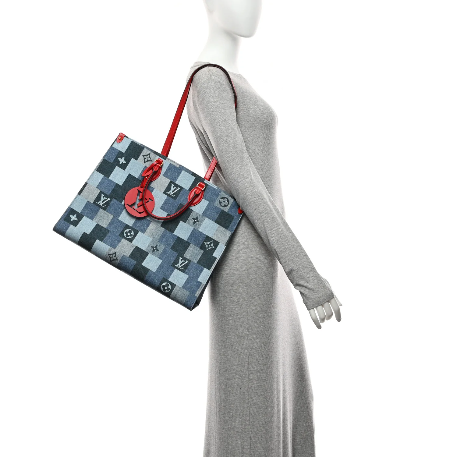 Denim Damier Monogram Onthego Blue Rouge - Image 2