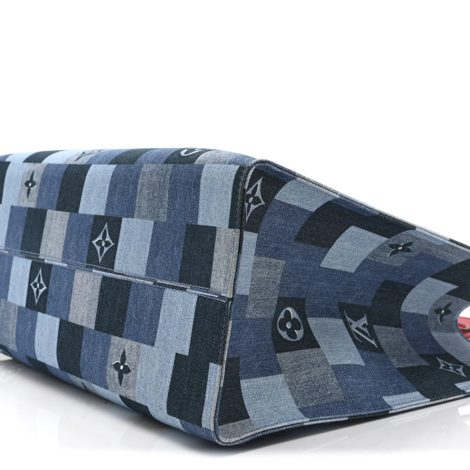 Denim Damier Monogram Onthego Blue Rouge - Image 9