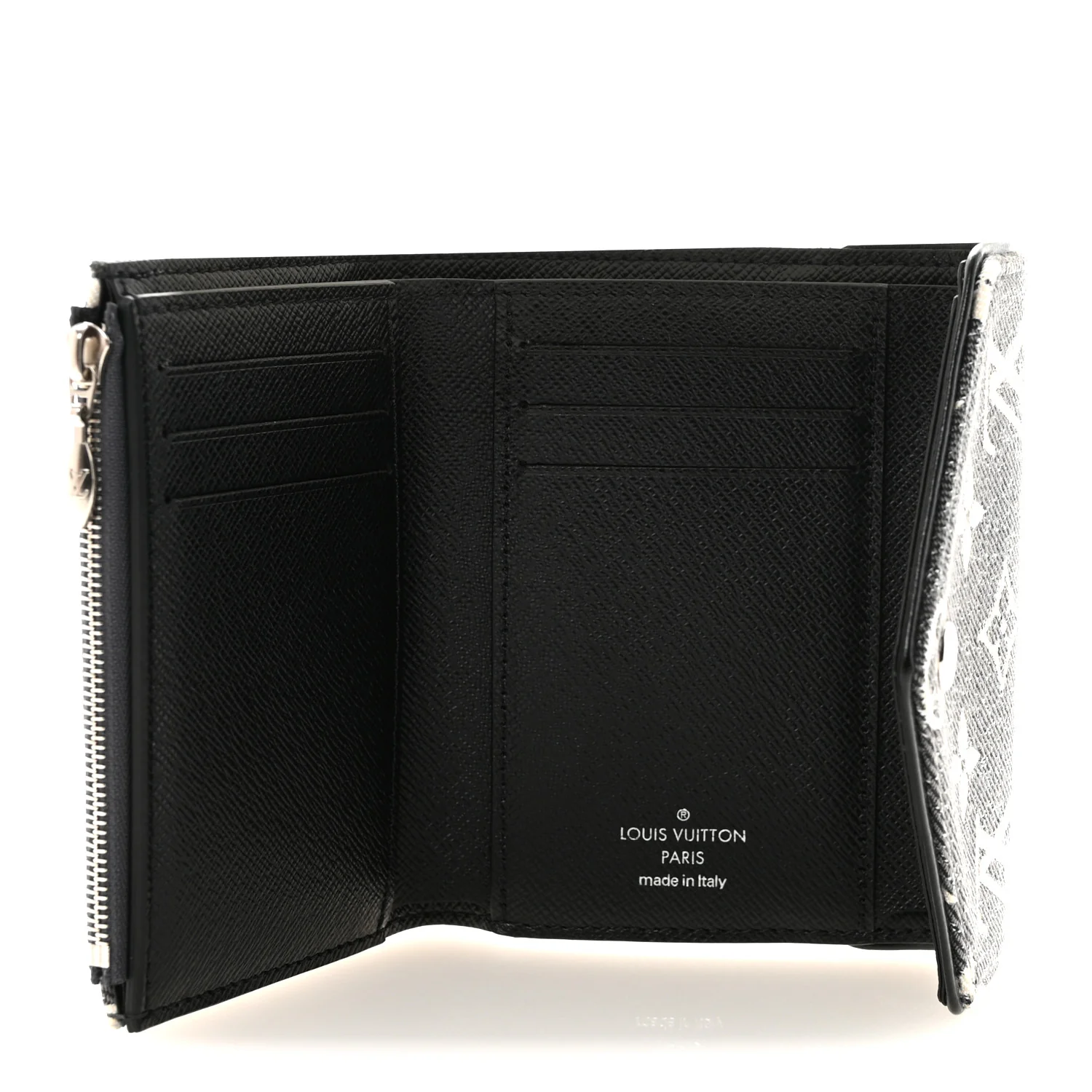 Denim Monogram Jacquard Victorine Wallet Grey - Image 5
