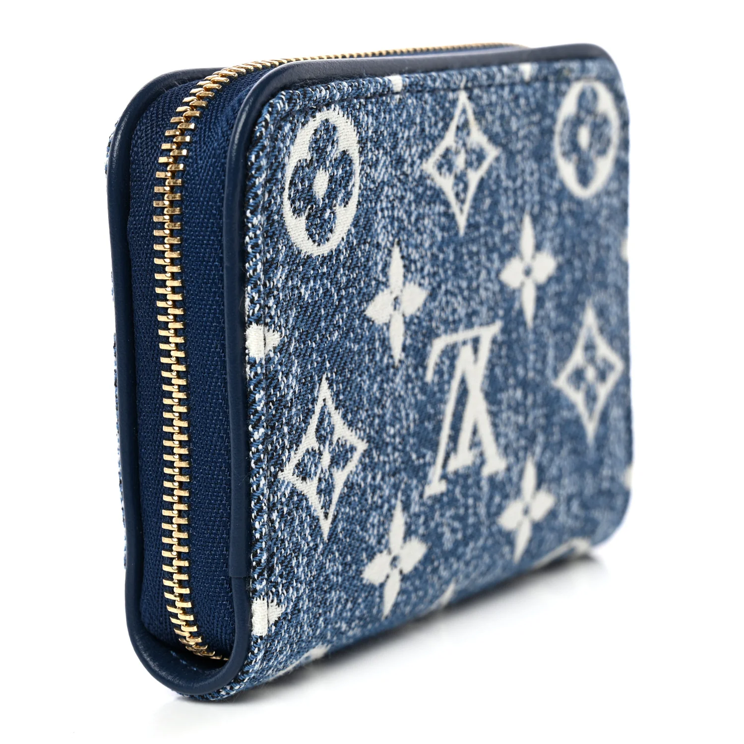 Denim Monogram Jacquard Zippy Coin Purse Bleu - Image 3
