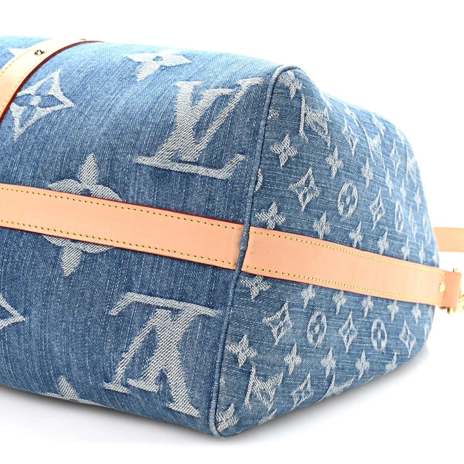 Denim Monogram New LV Remix Keepall Bandouliere 45 Blue - Image 8