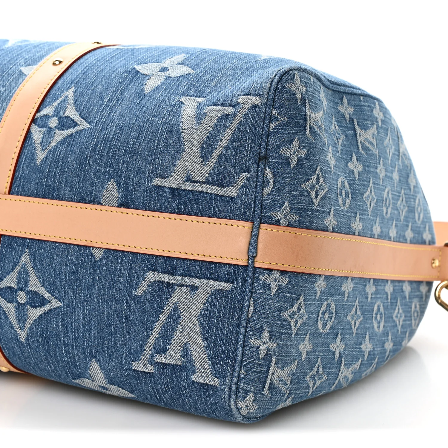 Denim Monogram New LV Remix Keepall Bandouliere 45 Blue - Image 8