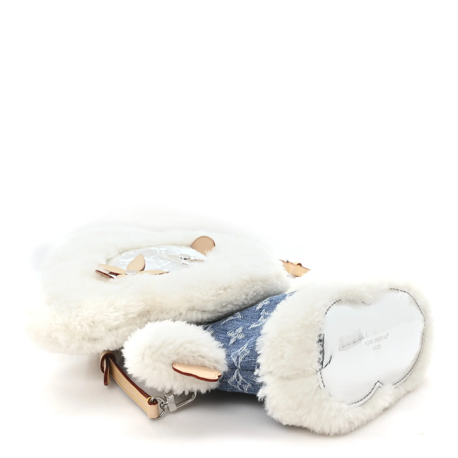 Denim Shearling Ski Vivienne Backpack Washed Jeans - Image 4