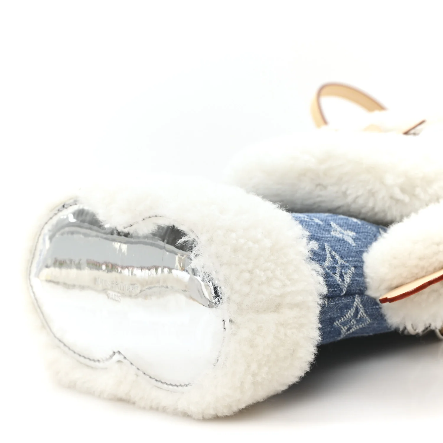 Denim Shearling Ski Vivienne Backpack Washed Jeans - Image 9