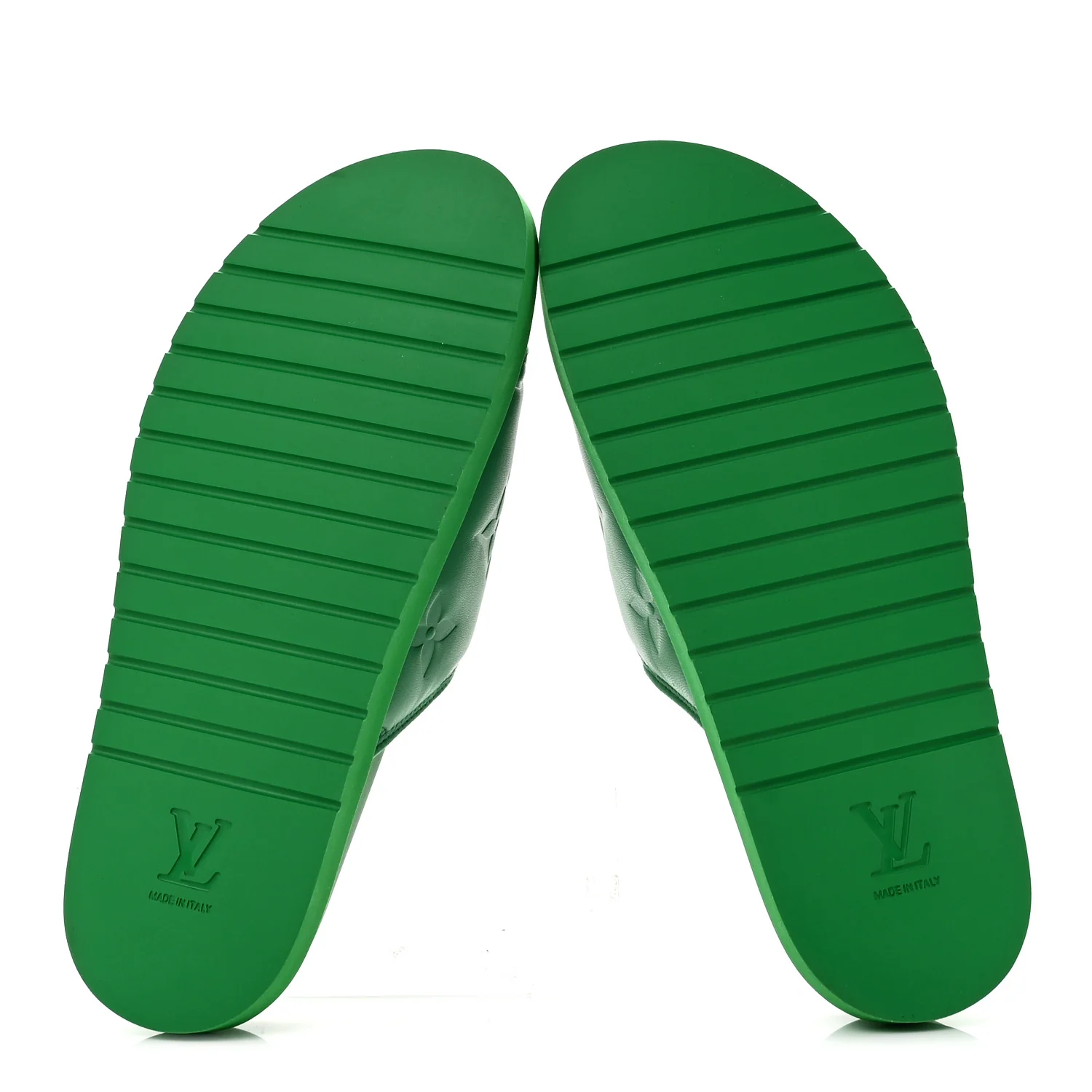 Embossed Monogram Pool Pillow Comfort Mules 9 Green - Image 7