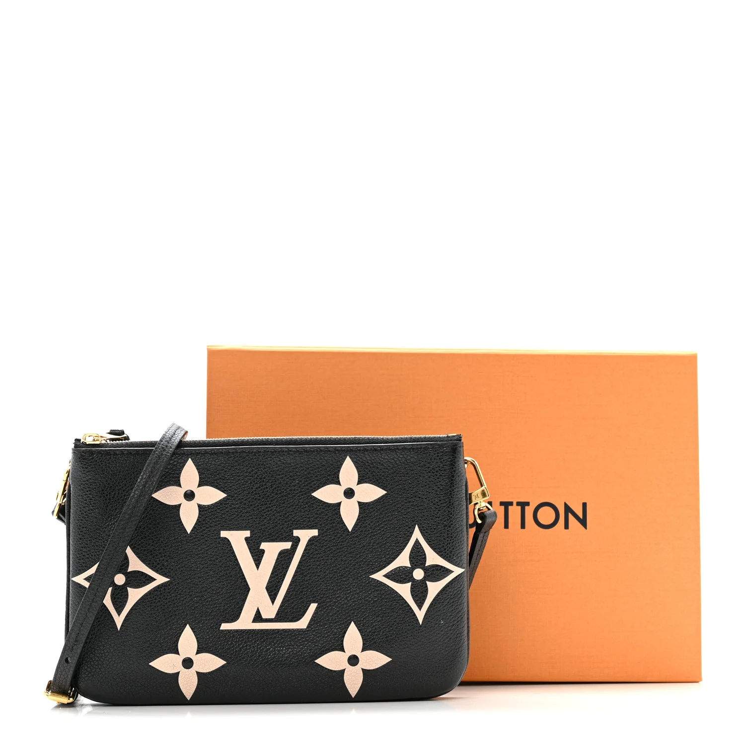 Empreinte Monogram Giant Double Zip Pochette Black Cream - Image 18