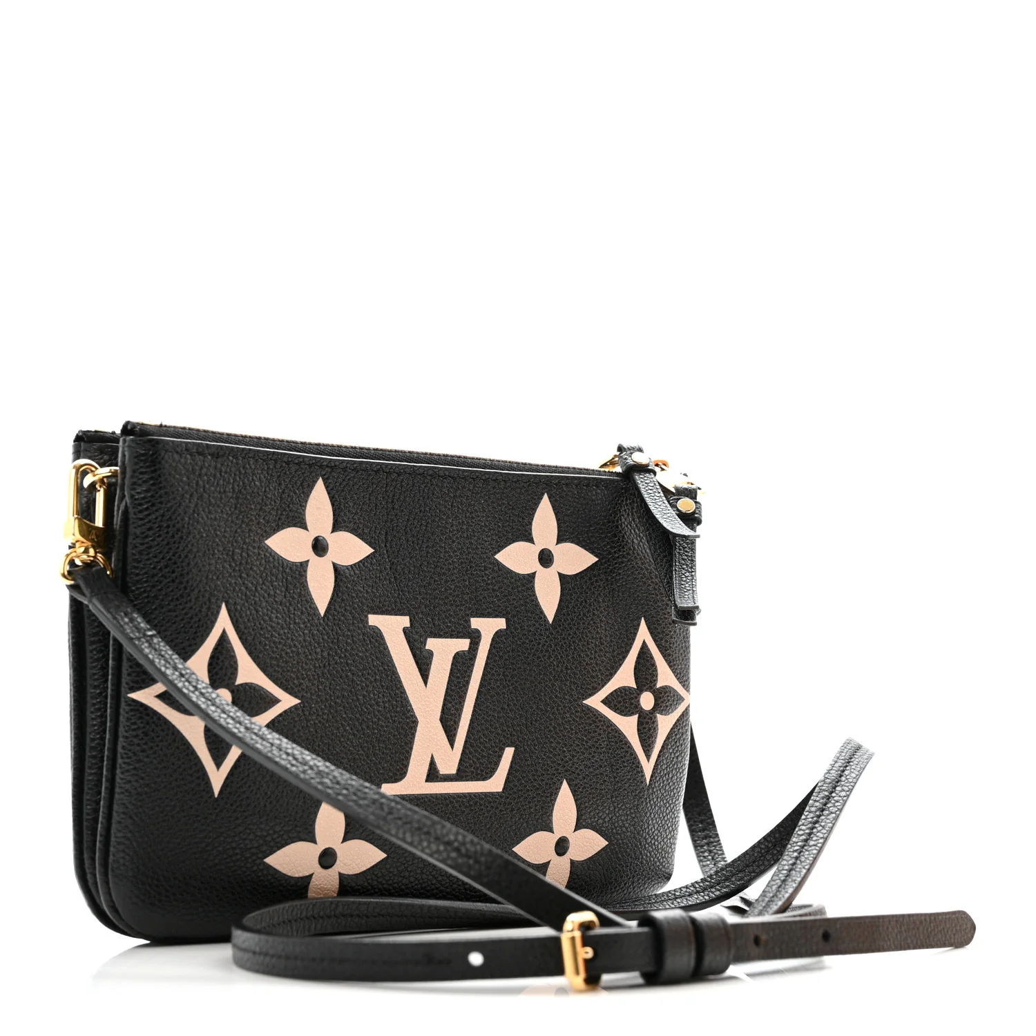 Empreinte Monogram Giant Double Zip Pochette Black Cream - Image 3
