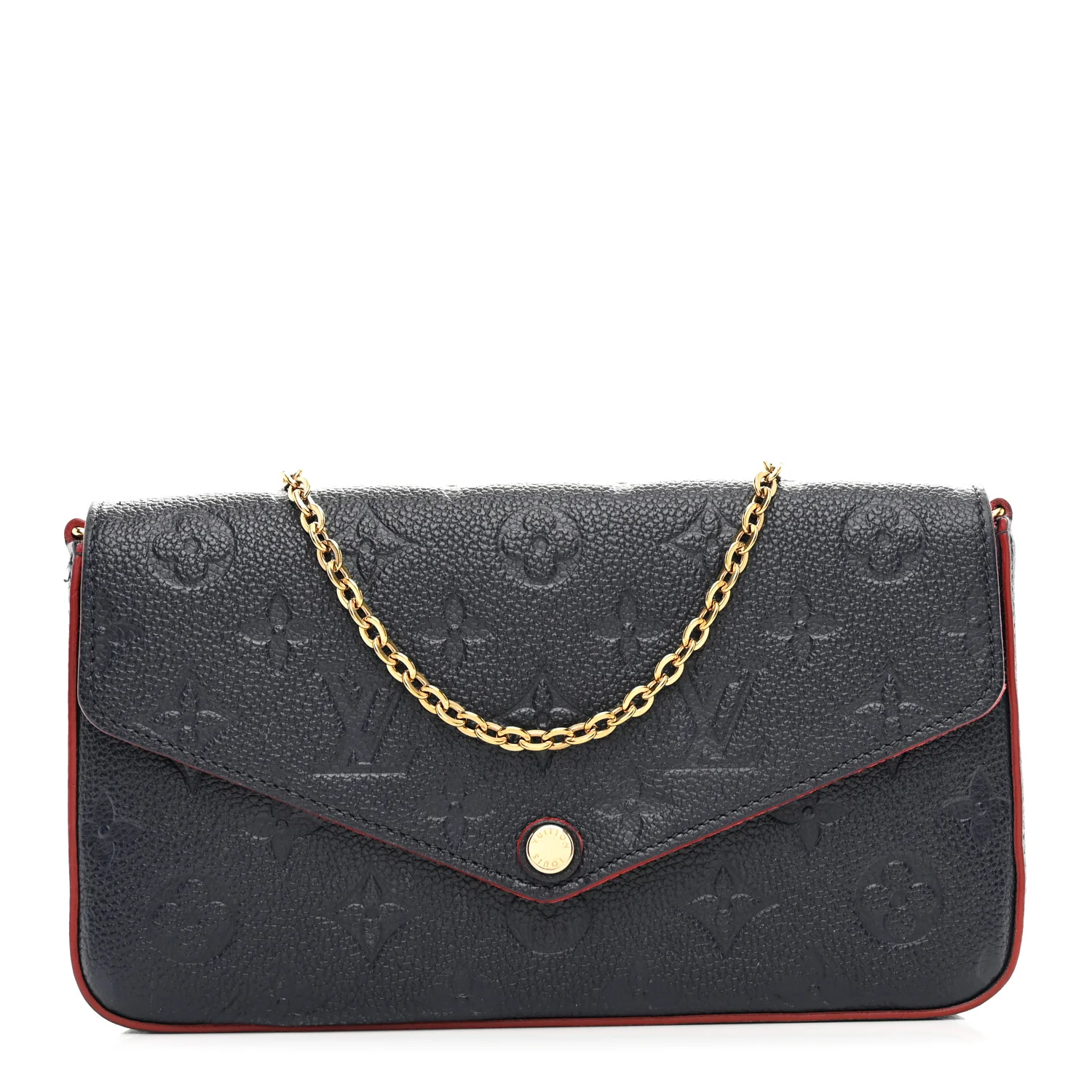 Empreinte Pochette Felicie Chain Wallet Marine Rouge