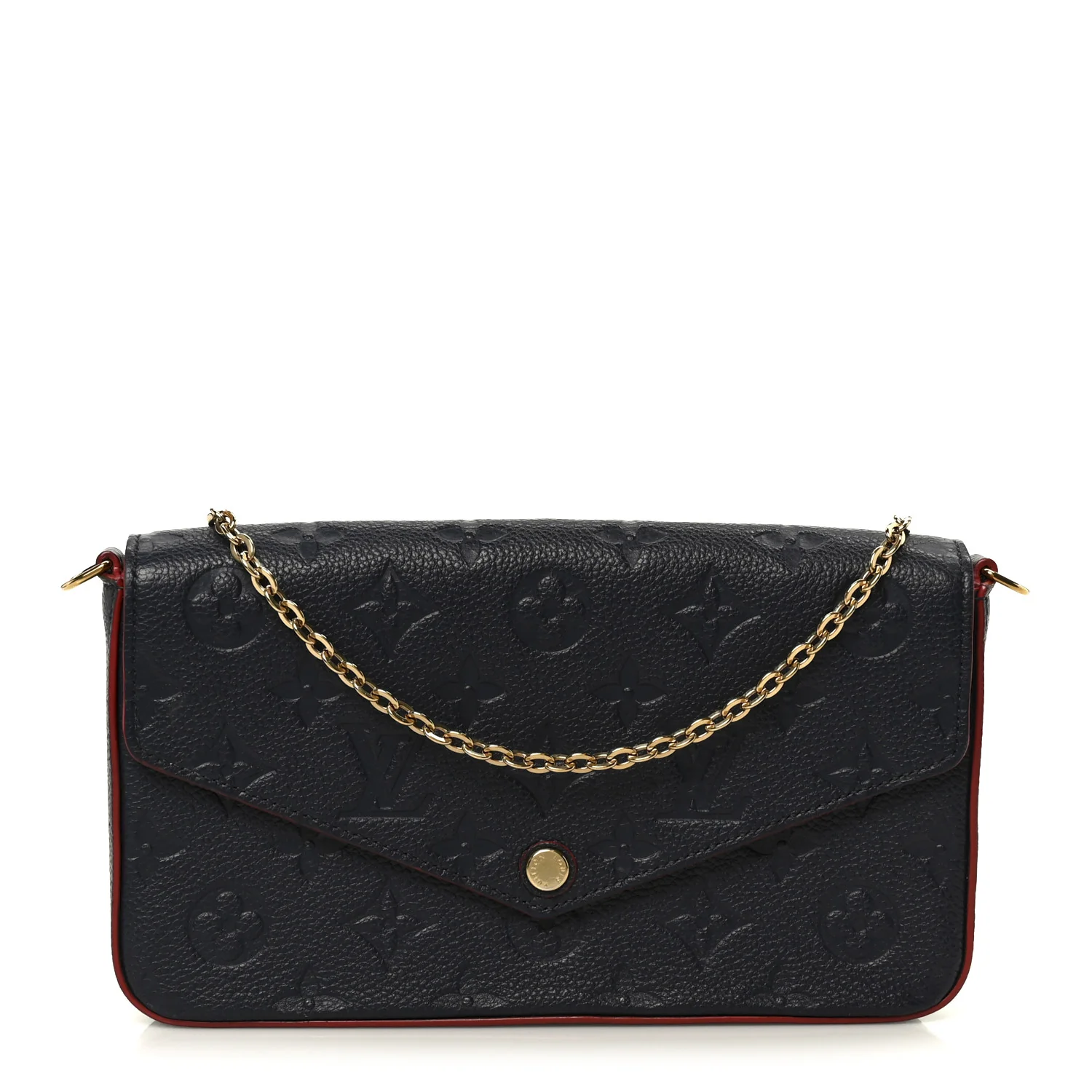 Empreinte Pochette Felicie Chain Wallet Marine Rouge