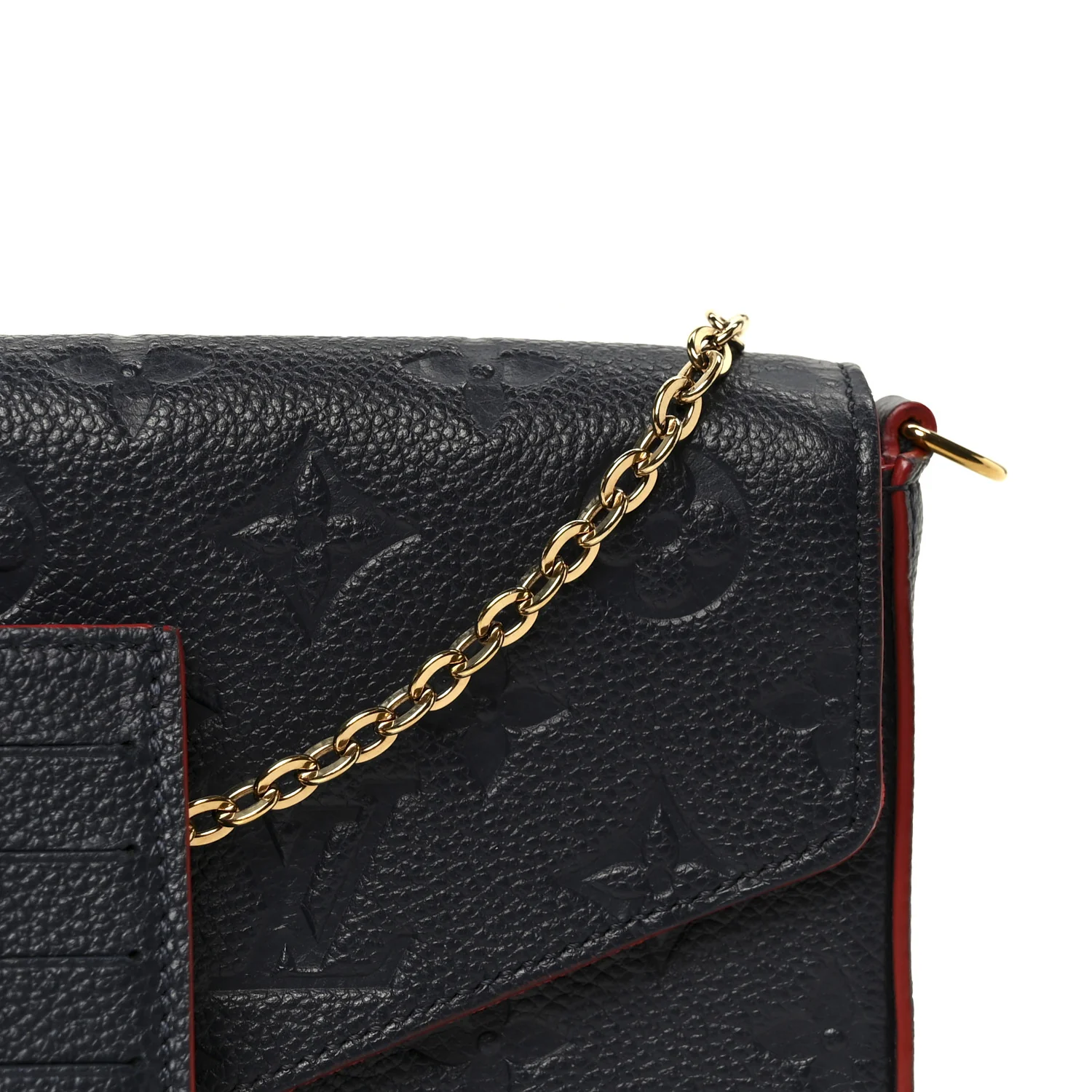Empreinte Pochette Felicie Chain Wallet Marine Rouge - Image 13