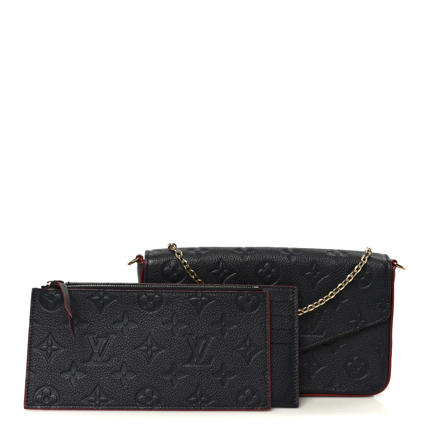 Empreinte Pochette Felicie Chain Wallet Marine Rouge - Image 3