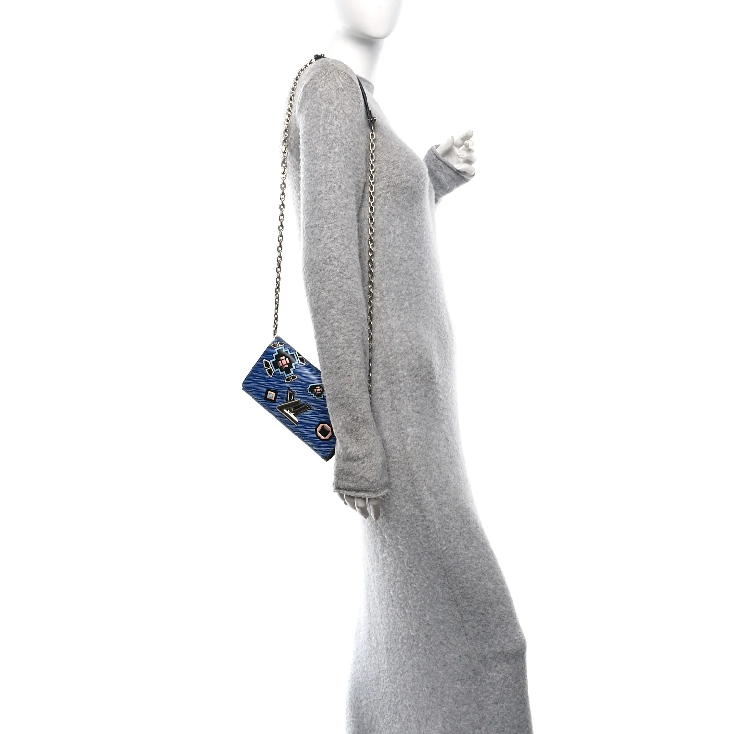 Epi Azteque Twist Chain Wallet Denim Light - Image 2