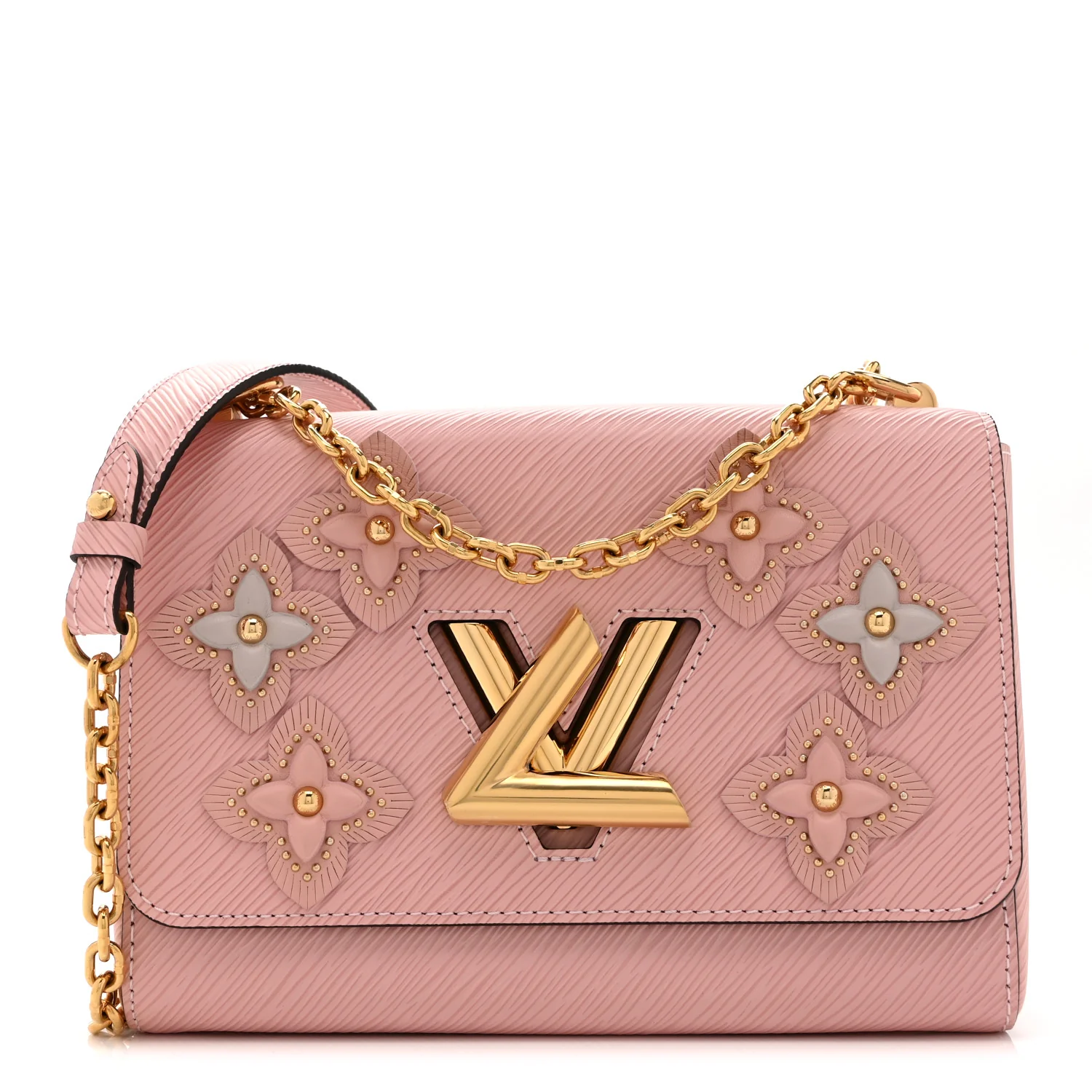 Epi Couture’s Flower Twist Shoulder Bag MM Rose Ballerine