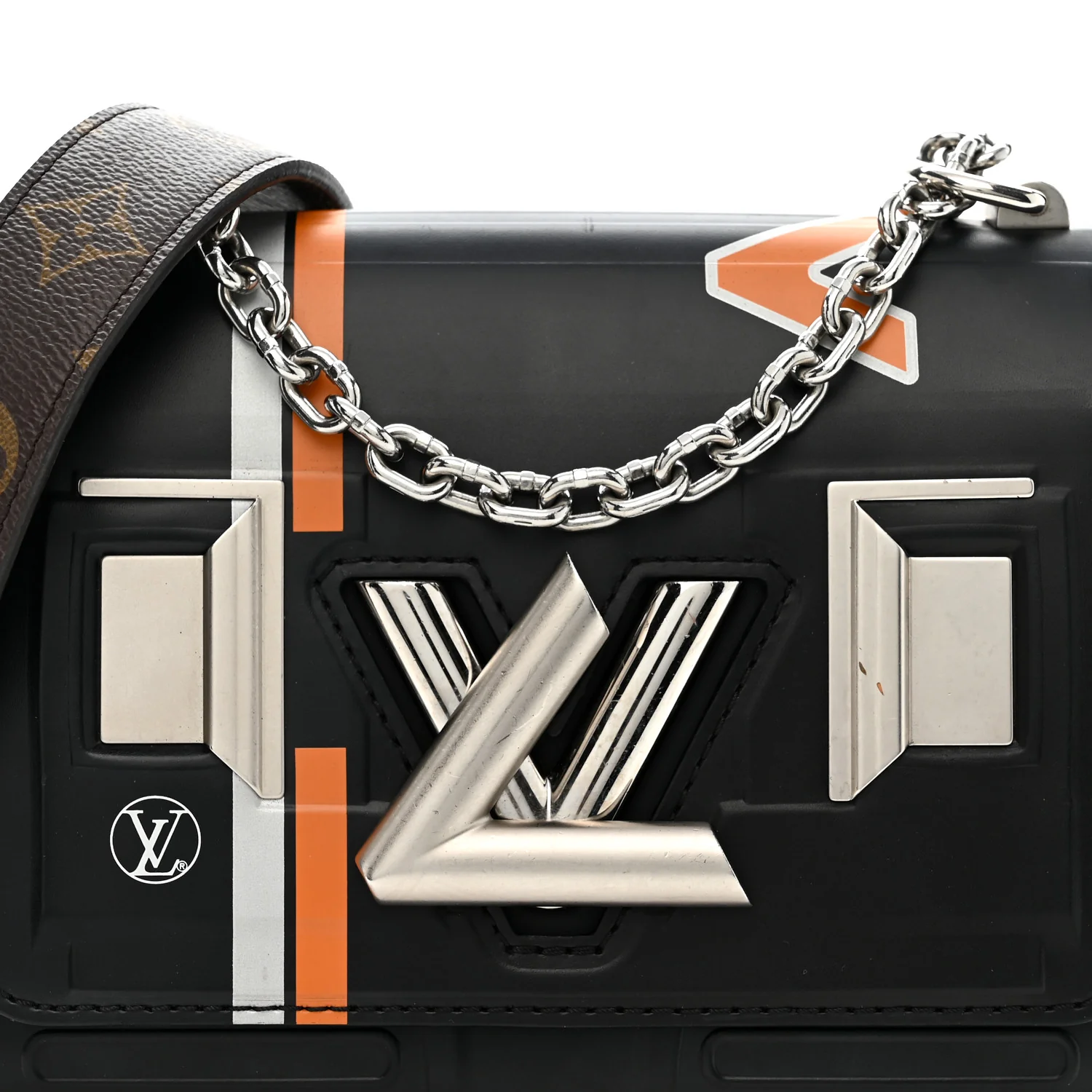 Epi Monogram Spaceship Embossed Twist Shoulder Bag PM Black - Image 7