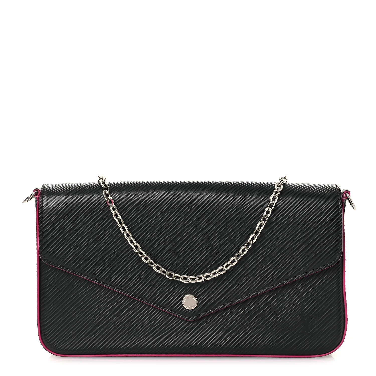 Epi Pochette Felicie Black Hot Pink