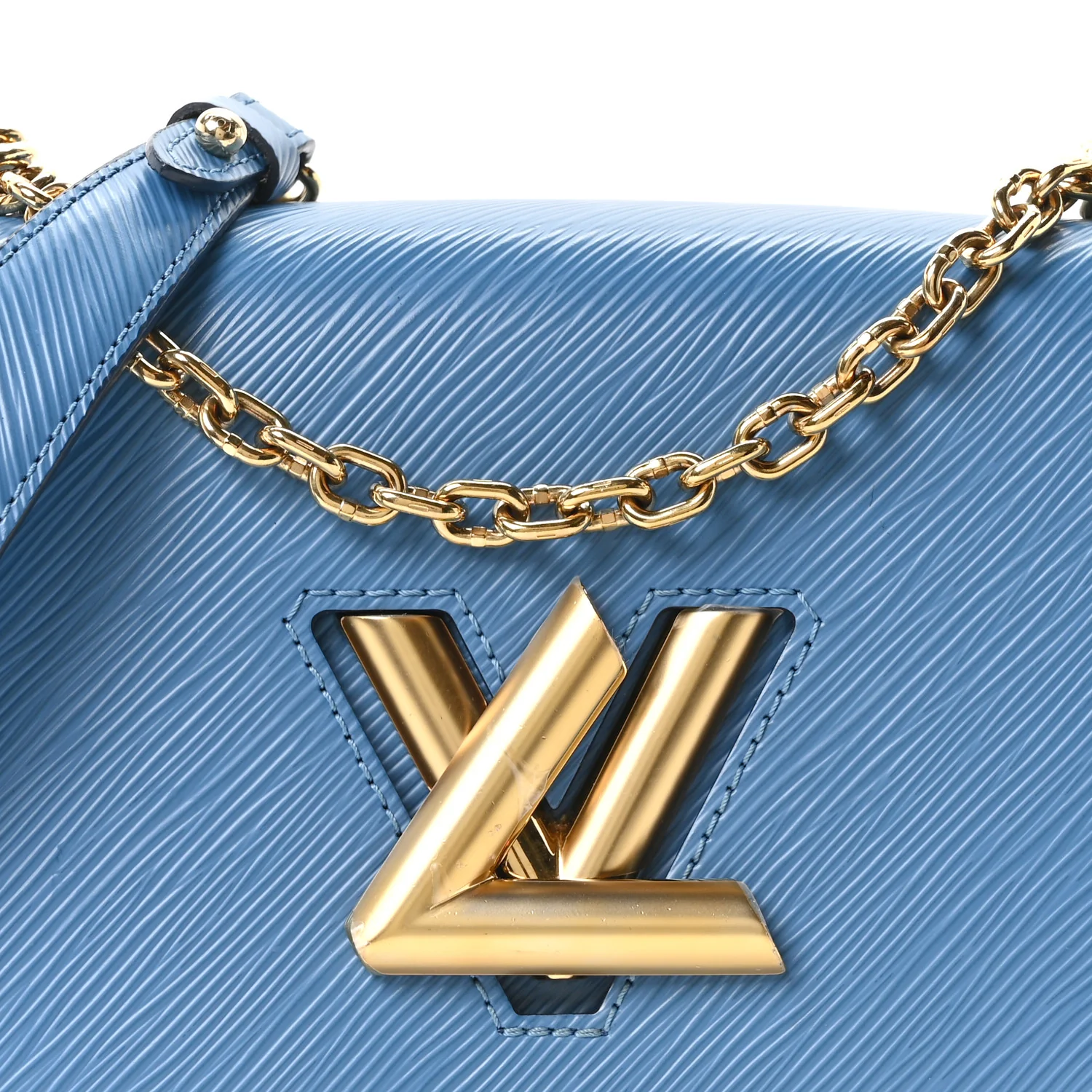 Epi Twist Shoulder Bag MM Blue Jean - Image 7