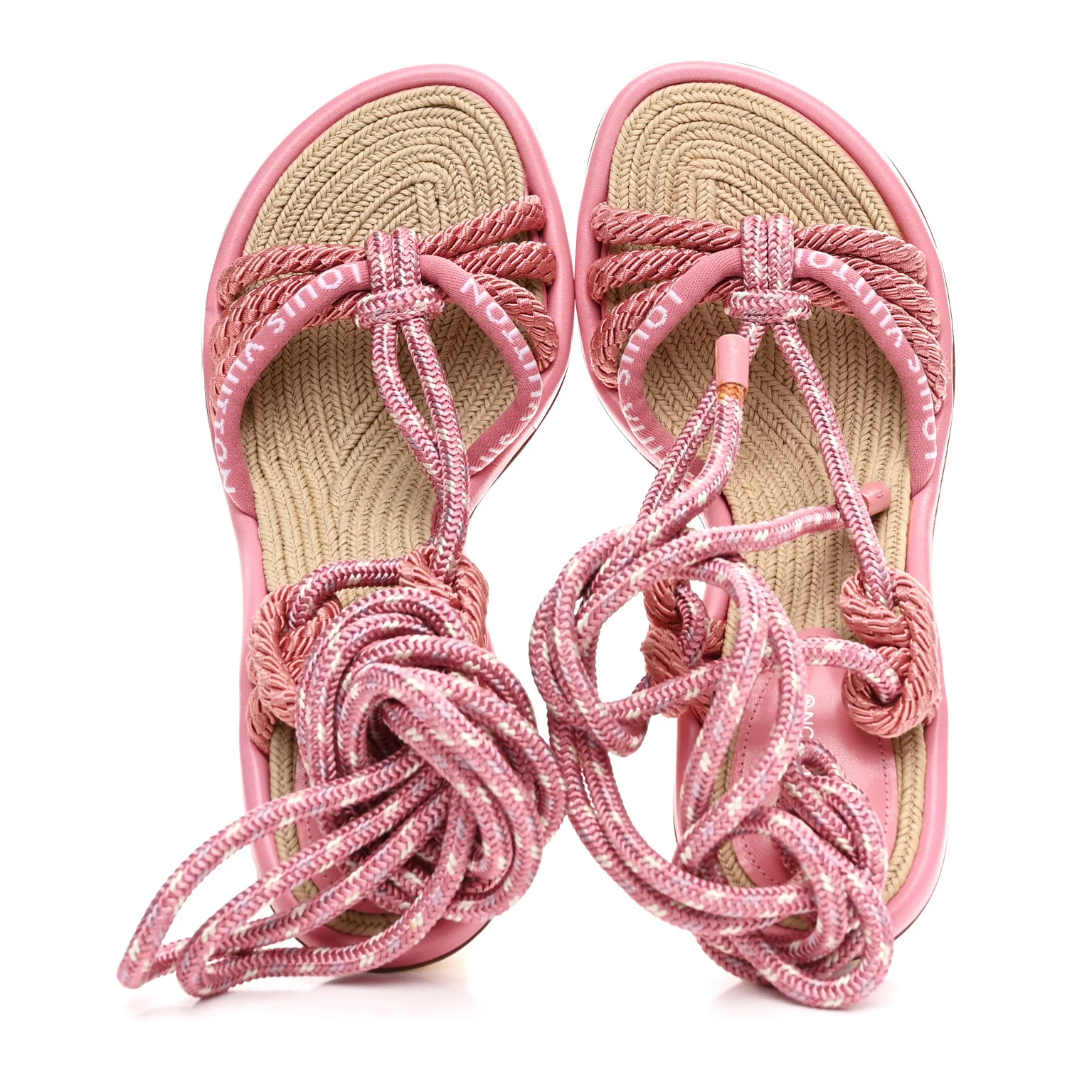Fabric Maia Rope Wedge Sandal 37.5 Rose Clair - Image 2