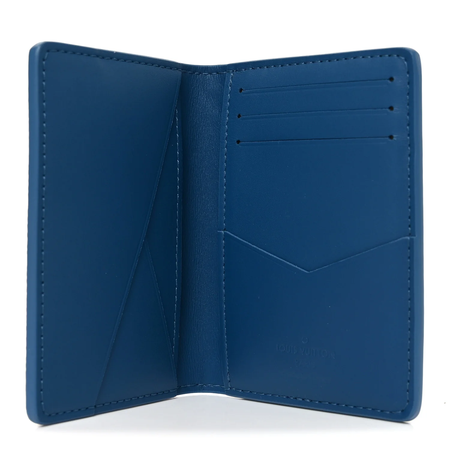 Faded Calfskin Monogram Pocket Organizer Denim Blue - Image 5