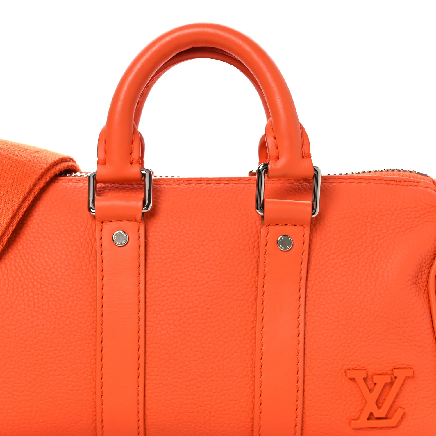 Grained Calfskin Aerogram Keepall XS Orange - Image 7