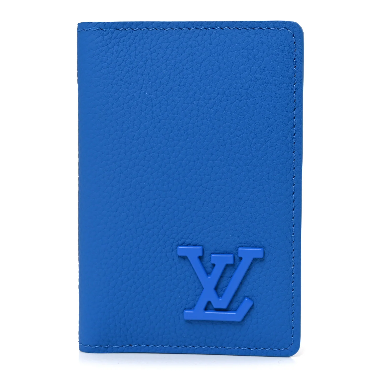 Grained Calfskin Aerogram Pocket Organizer Bright Blue