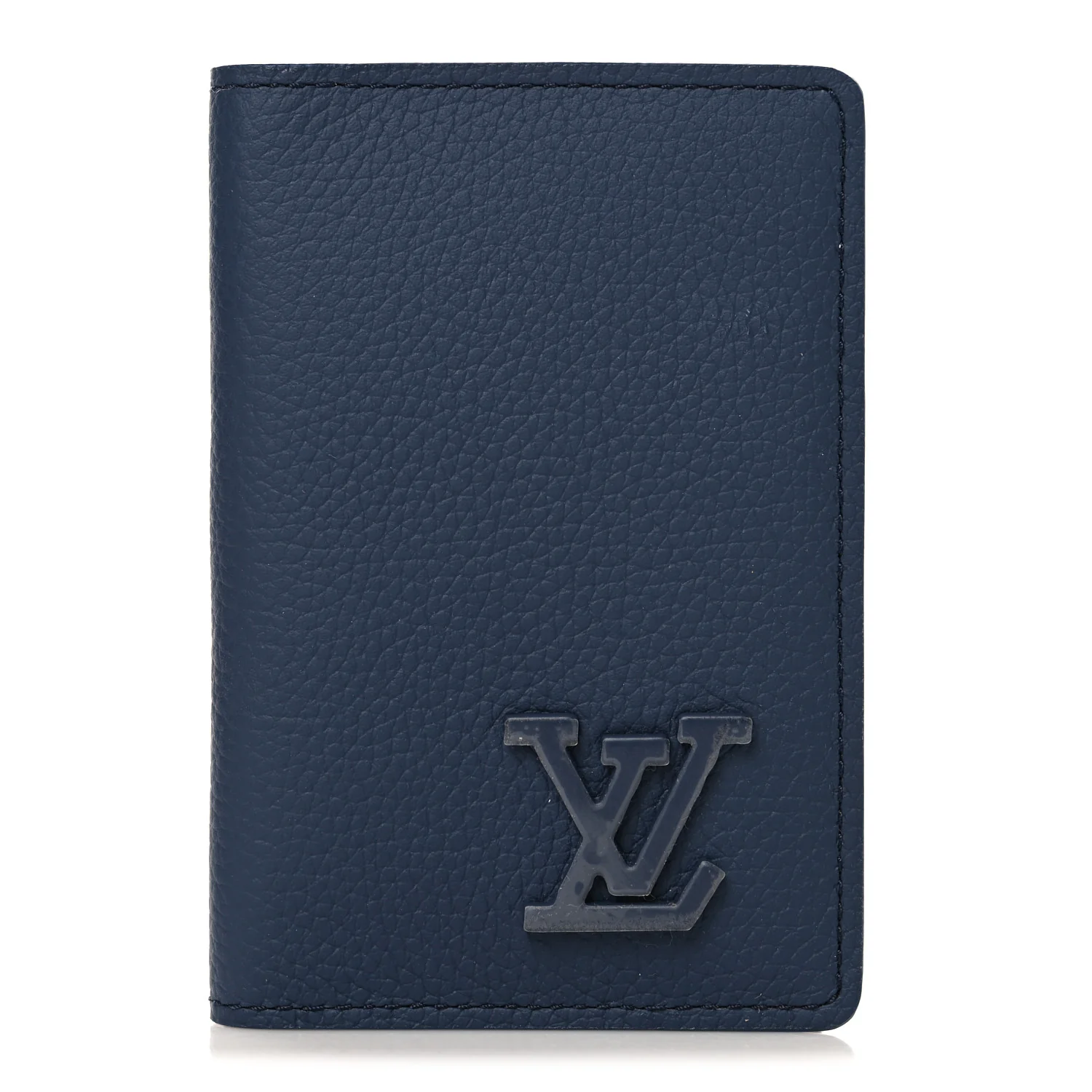 Grained Calfskin Aerogram Pocket Organizer Navy