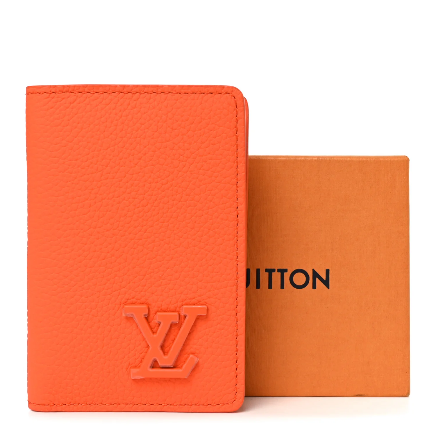 Grained Calfskin Aerogram Pocket Organizer Orange - Image 7