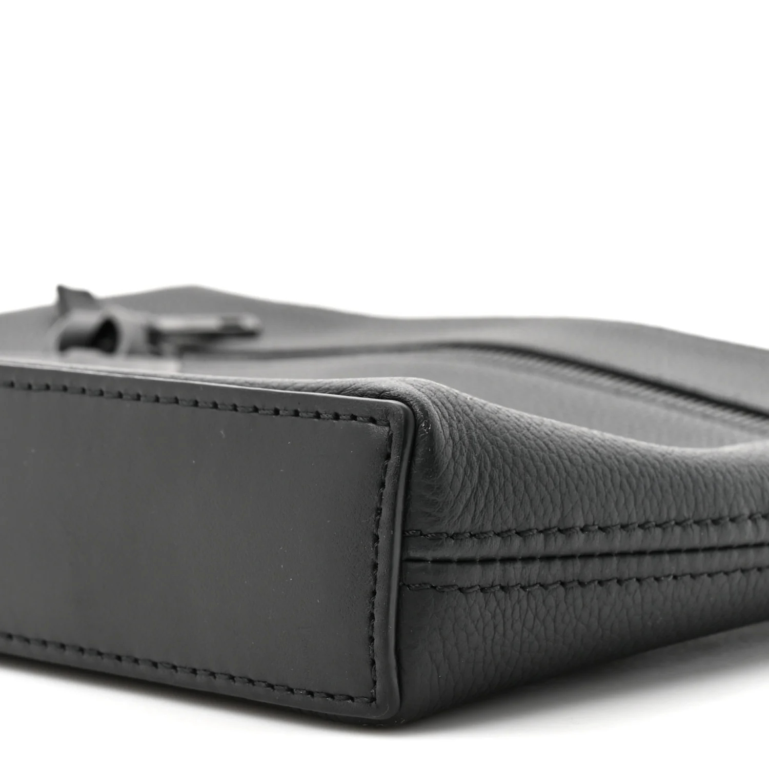 Grained Calfskin Aerogram Takeoff Pouch Black - Image 8