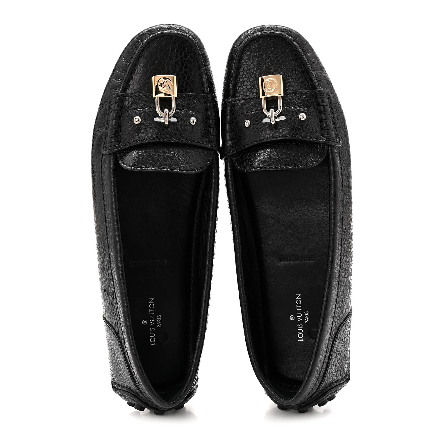 Grained Calfskin Close Up Flat Loafer 37 Black - Image 2